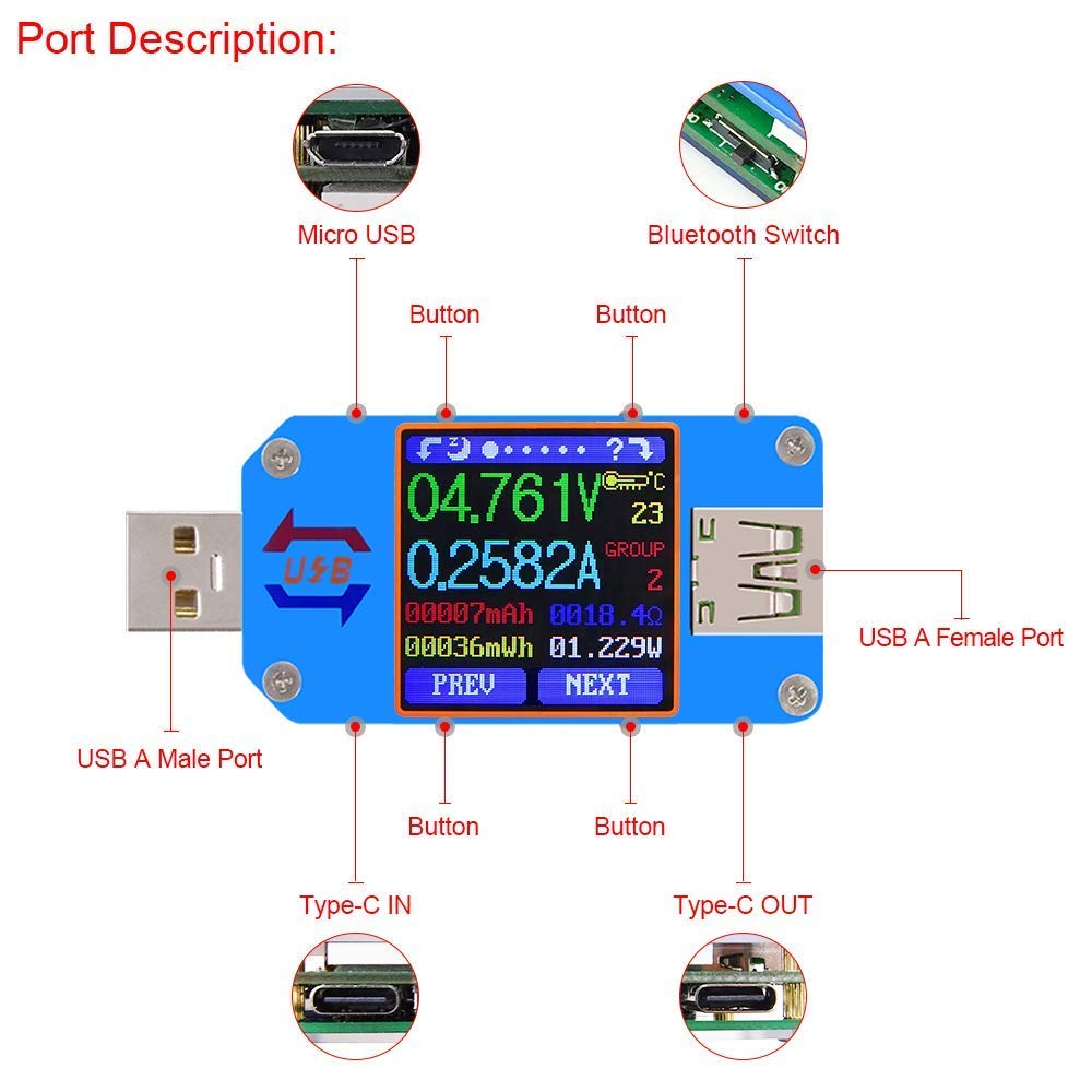 Usb Ammeter Tester - UM25 UM25C compteur de tension et
