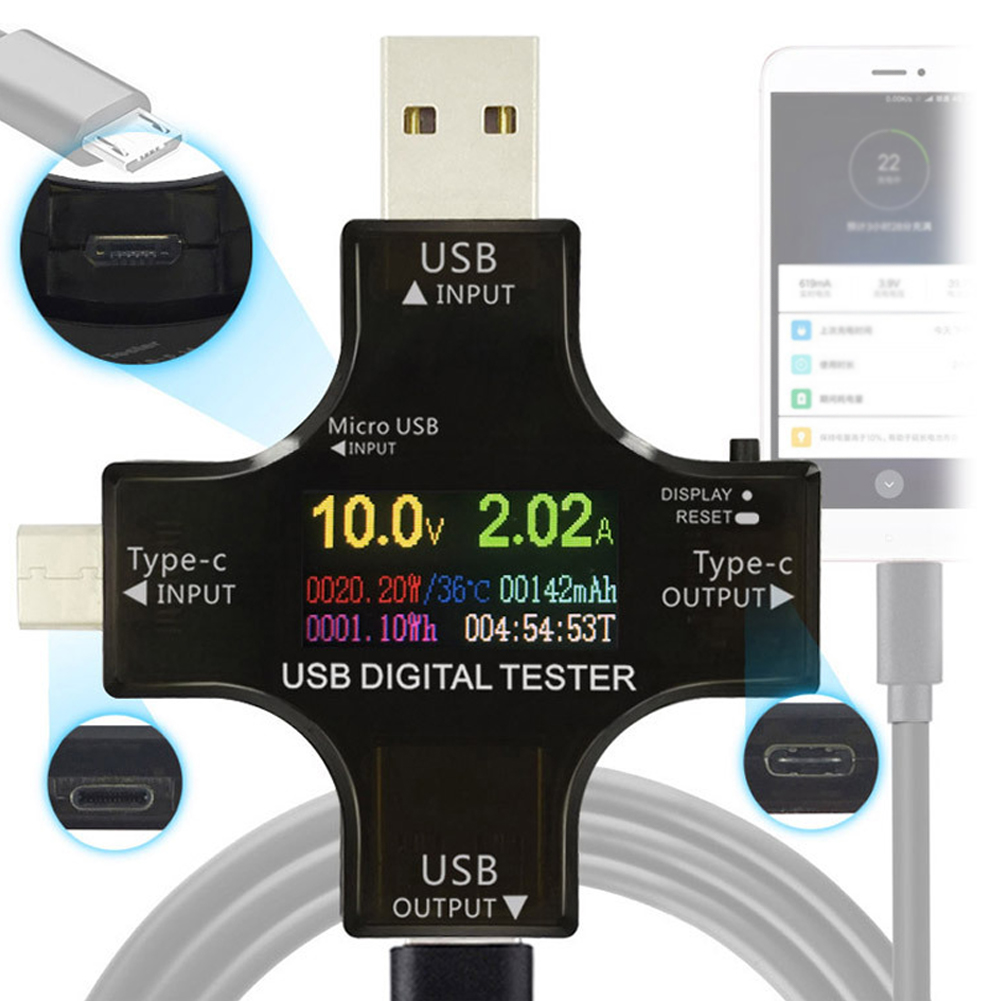 Testeur USB type-c PD couleur  - Usb Ammeter Tester avis et prix