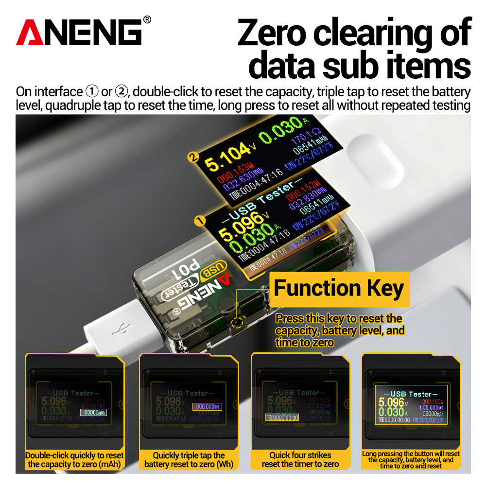 Testeur USB ANENG P01, Voltmèt - Usb Ammeter Tester avis et prix